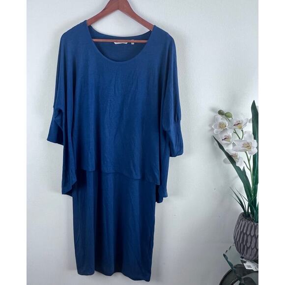 Soft Surroundings Blue Layered Boho Resort Chic Dress Women's Size Large - Picture 1 of 6